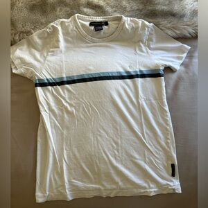 French Connection White T-shirt with Blue Stripes